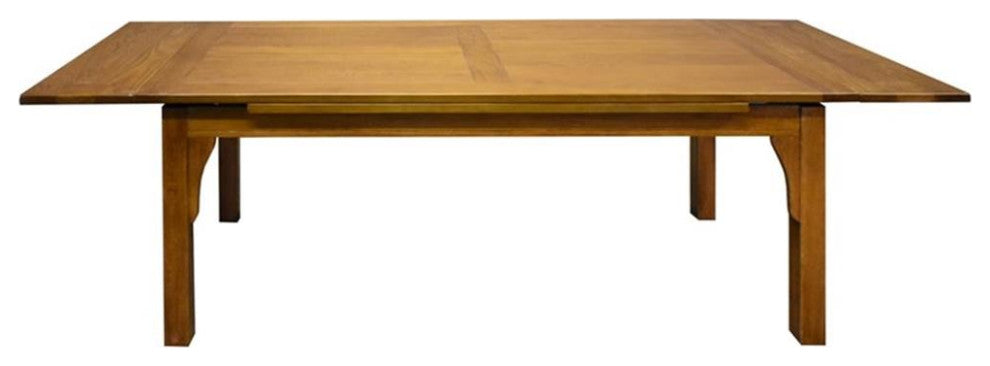 Crafters and Weavers Arts and Crafts Solid Wood Stow Leaf Dining Table in Cherry