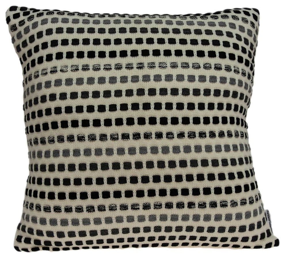 HomeRoots Modern Square Shades of Gray Accent Pillow Cover