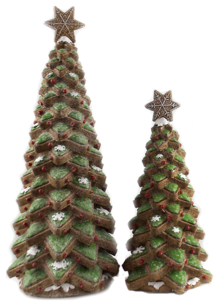 Christmas Gingerbread Trees Polyresin Snowflakes Cookies 9739575