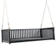GDF Studio Acacia Wood Twin Size Garden Porch Swing Bed, Black