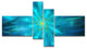Amazing Dance of Blue Petals, Floral Canvas Art Print, 60"x32", 4 panels