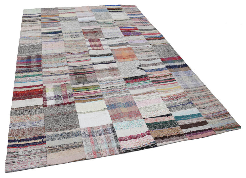 Rug N Carpet - Handmade Anatolian 6' 7'' x 9' 11'' Unique Patchwork Kilim Rug