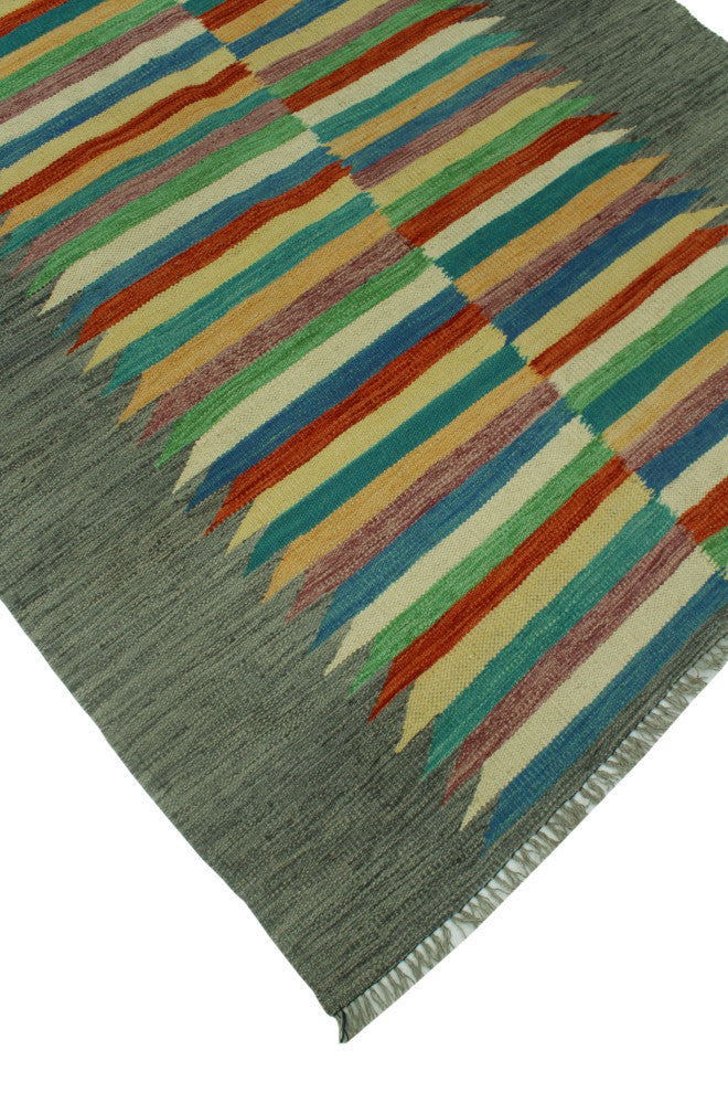 Winchester Kilim Khaleeq Rust/Blue Rug, 4'0x5'10