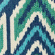 Madelina Ikat Diamonds Navy and Green Indoor or Outdoor Area Rug, 7'10" Round