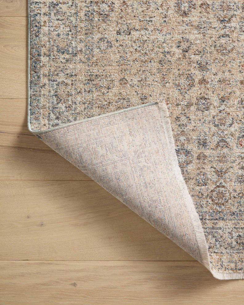 Angela Rose x Loloi Blake Beige / Denim 5''-3" x 5''-3" Round Area Rug