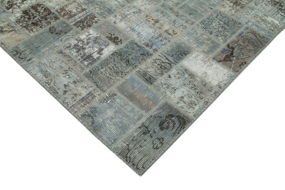 Rug N Carpet - Hand-Knotted Turkish 6' 11" x 9' 9" Vintage Patchwork Area Rug