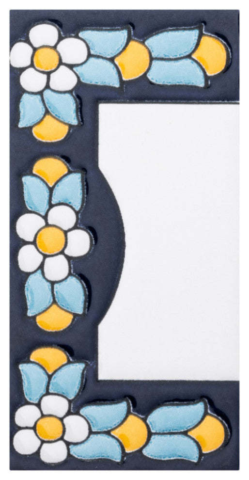 Sevillano Flora Letters 2-1/8 in. x 4-3/8 in. Ceramic Wall Tile, Edge