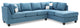 Solana Micro Suede Sectional, Aqua Micro Suede