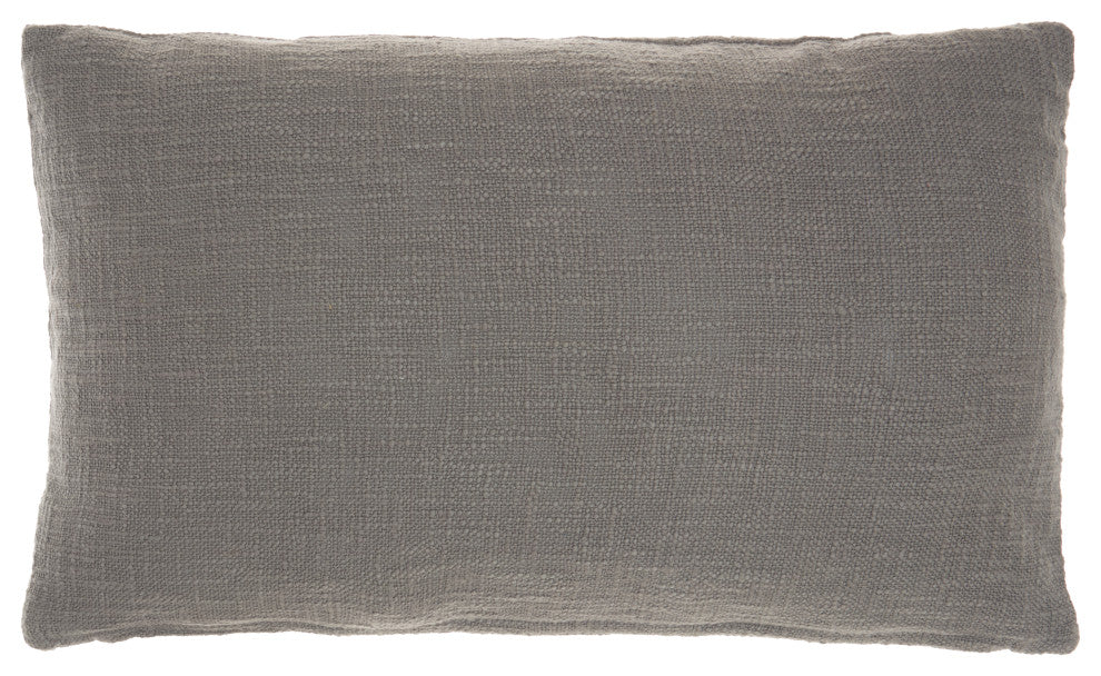 Mina Victory SH021 Throw Pillow, Grey, 14" X 24"