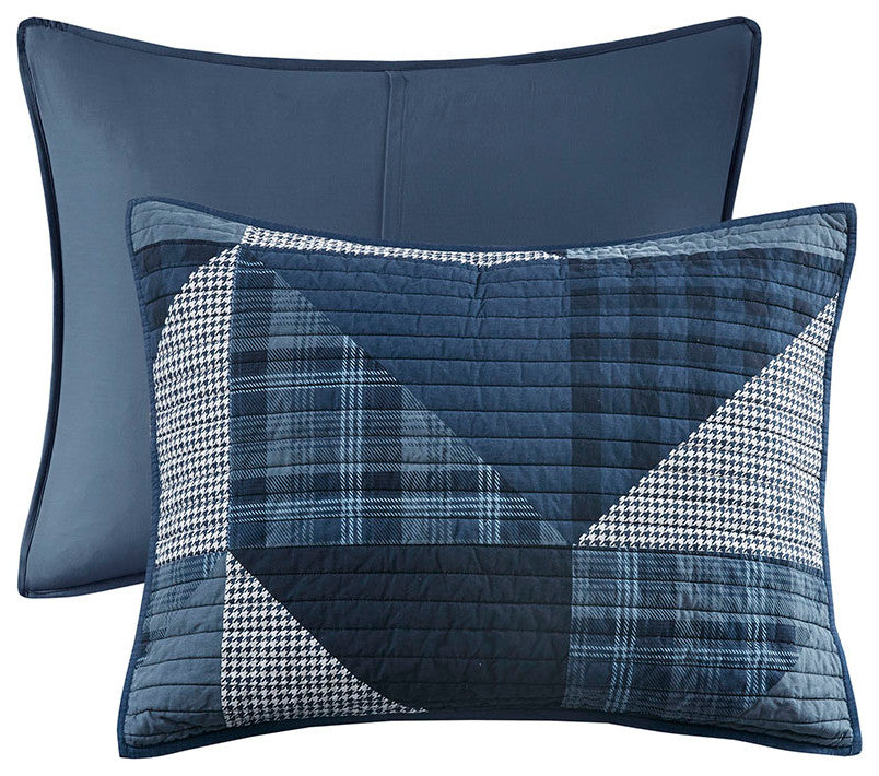 Woolrich Olsen Olsen 3 Piece Oversized Cotton Quilt Set, Blue