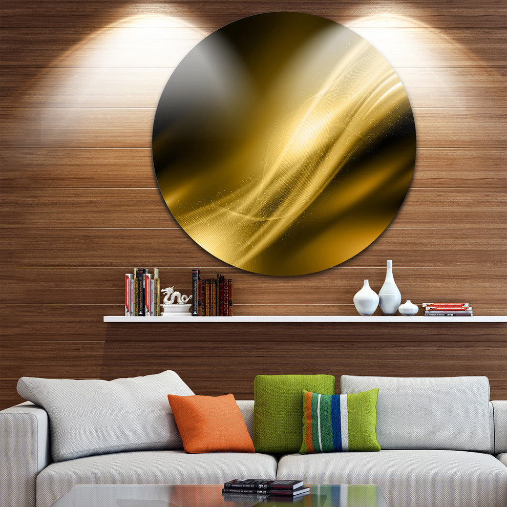 Sparkle Gold Texture Pattern, Abstract Round Metal Wall Art, 23"