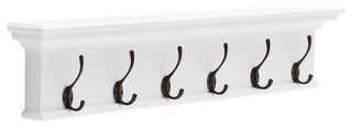6-Hook Coat Rack, Pure White