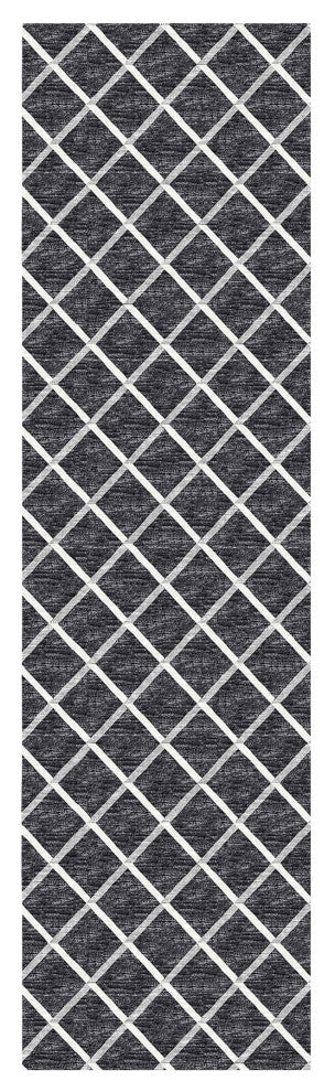 Indoor/Outdoor York YO1 Black Machine Washable 2'3" x 7'6" Rug