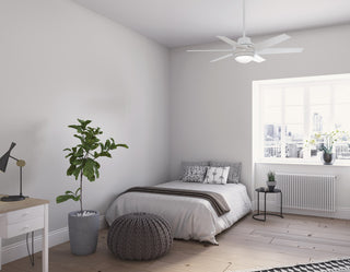 Hunter 52" Sotto Ceiling Fan With LED Light Kit and Remote, Fresh White