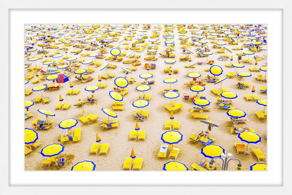 "Yellow Umbrellas" Framed Painting Print