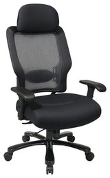 Professional Air Grid Back and Black Mesh Fabric Seat with Steel Finish Base