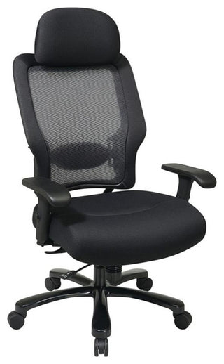 Professional Air Grid Back and Black Mesh Fabric Seat with Steel Finish Base