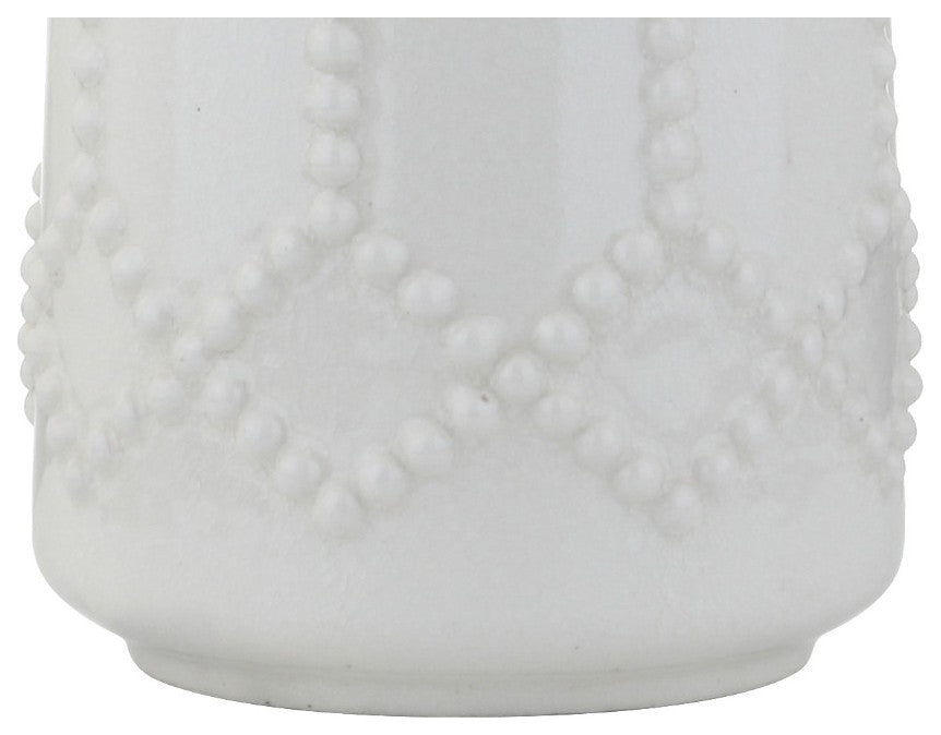 Alice Ceramic LED Table Lamp, Cream, 26", Cream and White
