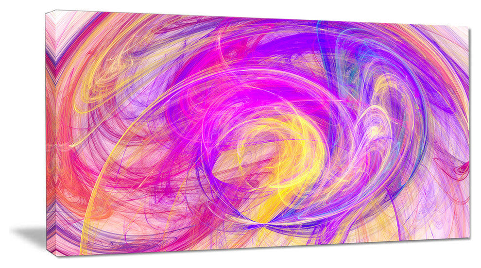 Purple Mystic Psychedelic Texture, Oversized Abstract Canvas Art Print, 60x28