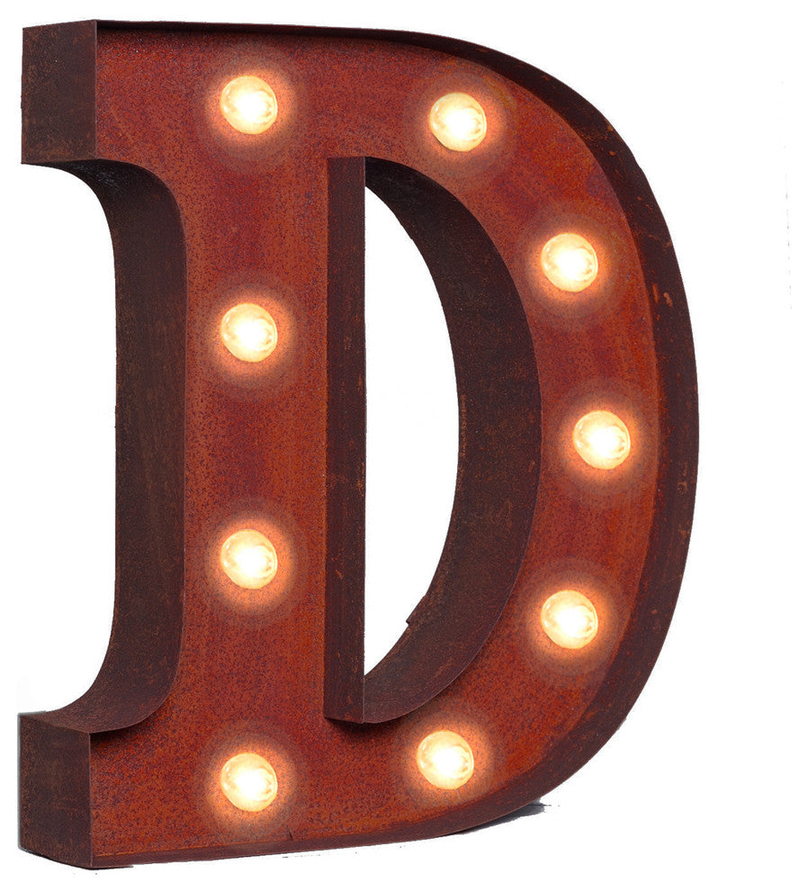 Vintage Retro Lights and Signs Letter "D"