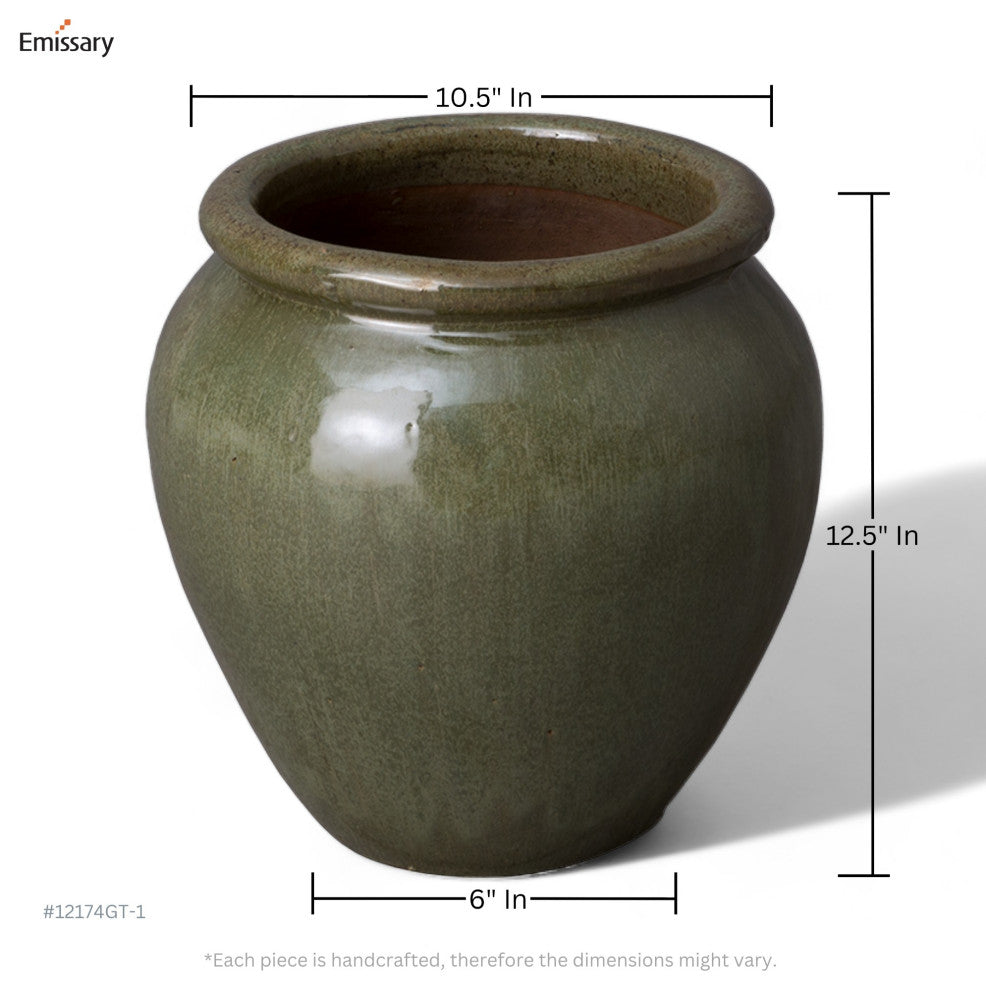 Round Planter, Tea Green 14.5X14.5"H