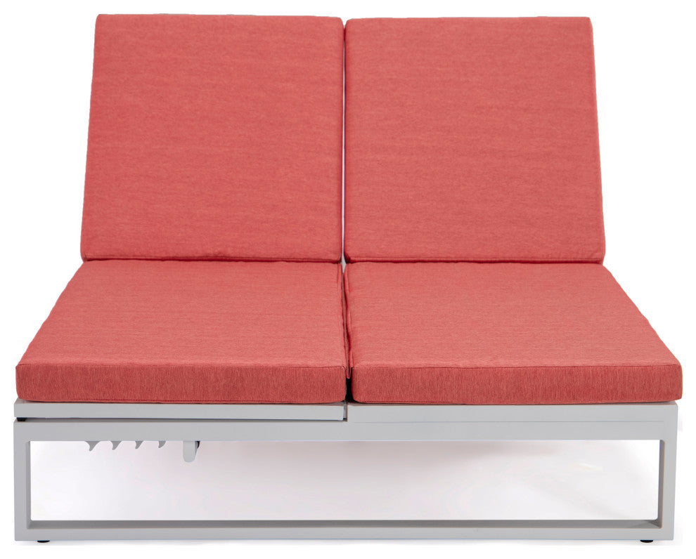LeisureMod CLW-82R Chelsea Convertible Lounge Reclining Double Chaise Cushions