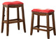 Bar Stool, Set-2, Red and Oak