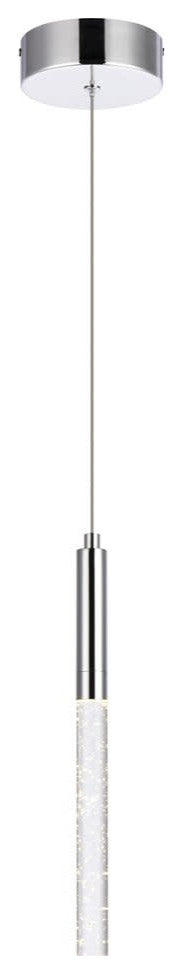 Elegant Lighting 5203D5 Ruelle 5"W LED Crystal Mini Pendant - Chrome