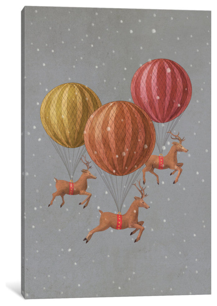 "Flight Of The Deer Grey" by Terry Fan, 26x18x1.5