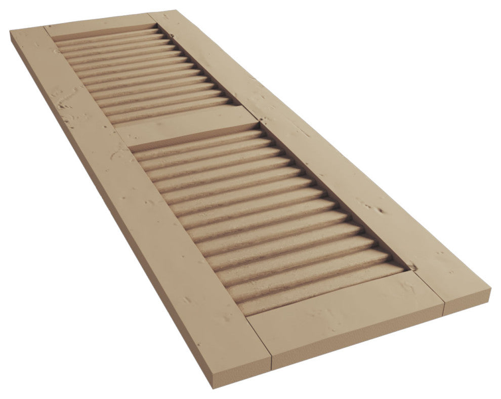 Rustic 2 Equal Louver Faux Wood Shutters, Per Pair, Knotty Pine, 12x24"
