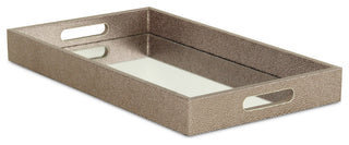 Labai Faux Shagreen, Mirrored Tray, Rose Gold