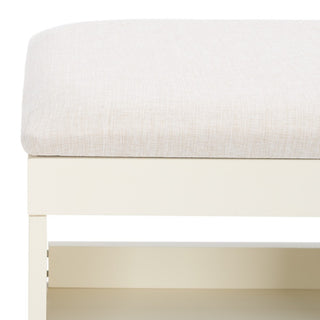 Safavieh Cricket Open Shelf Bench, Creme/Creme