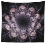 Dark Pink Fractal Flower Pattern Abstract Wall Tapestry, 92"x78"