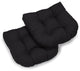 19" U-Shaped Twill Tufted Dining Chair Cushion, Set of 2, Black