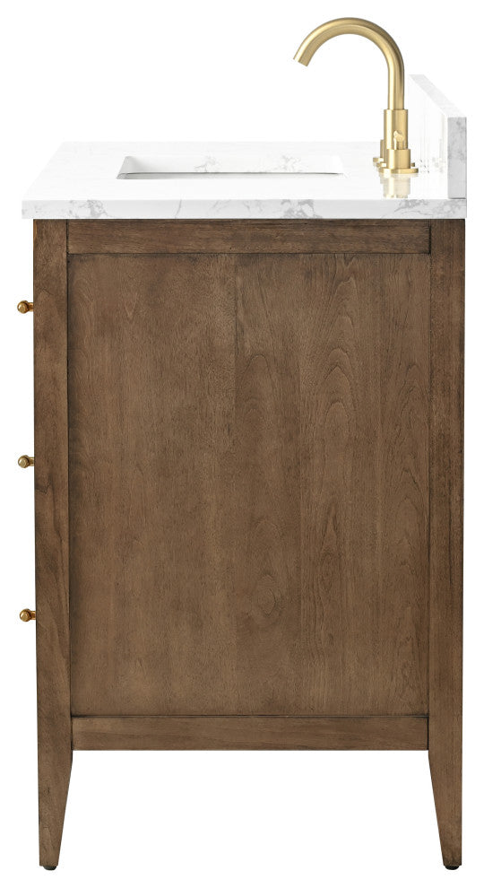 Vanity Art Freestanding Vanity, Walnut, 42", Single Sink, Golden Brushed