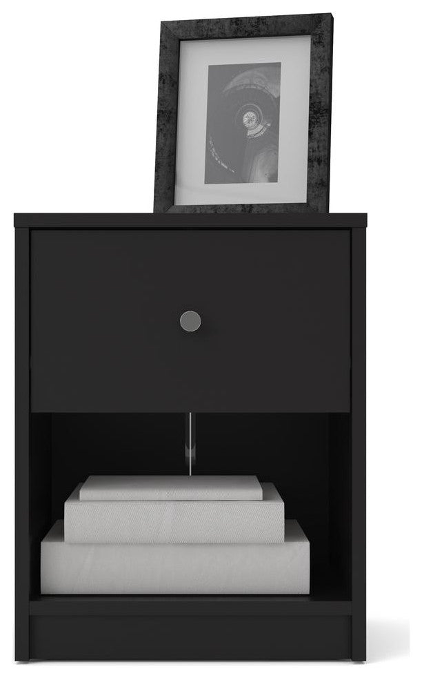 Portland 1 Drawer Nightstand, Black