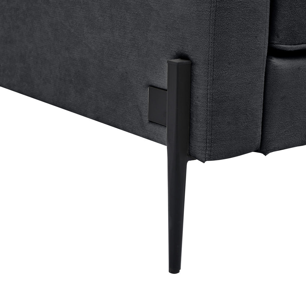 81 Inch Polyester Modern Loveseat Sofa with Two Pillows, Grey