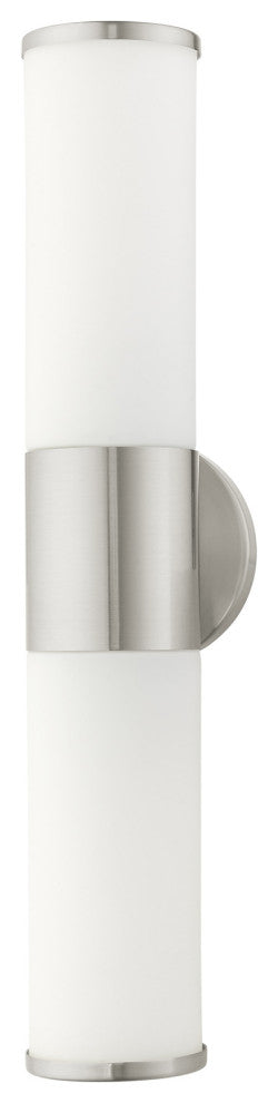 Brushed Nickel Contemporary, Minimal, Urban, Clean Vanity Sconce