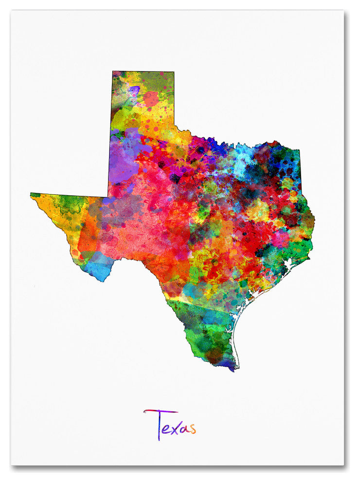 "Texas Map" Canvas Art by Michael Tompsett