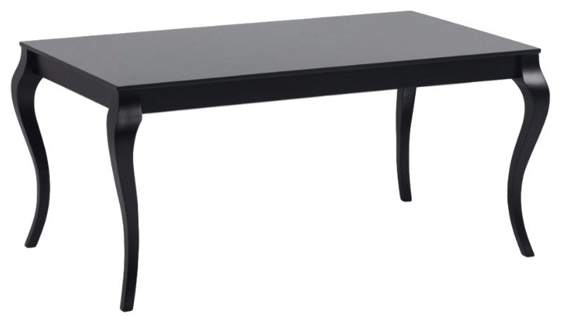 BRESSO Glass Top Coffee Table, Black
