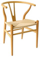 Mid Century Chair Wood, Wishbone Chair With Nature Seat, Nature