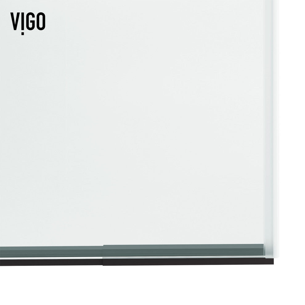 VIGO Houston Frameless Sliding, V-Motion, Matte Black, Shower Door, 56" to 60" W X 76" H, Clear Glass