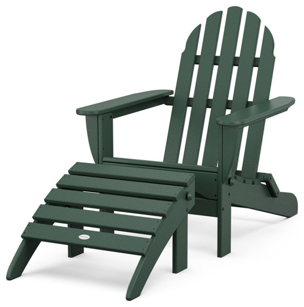 Polywood Classic Adirondack 2-Piece Set, Green