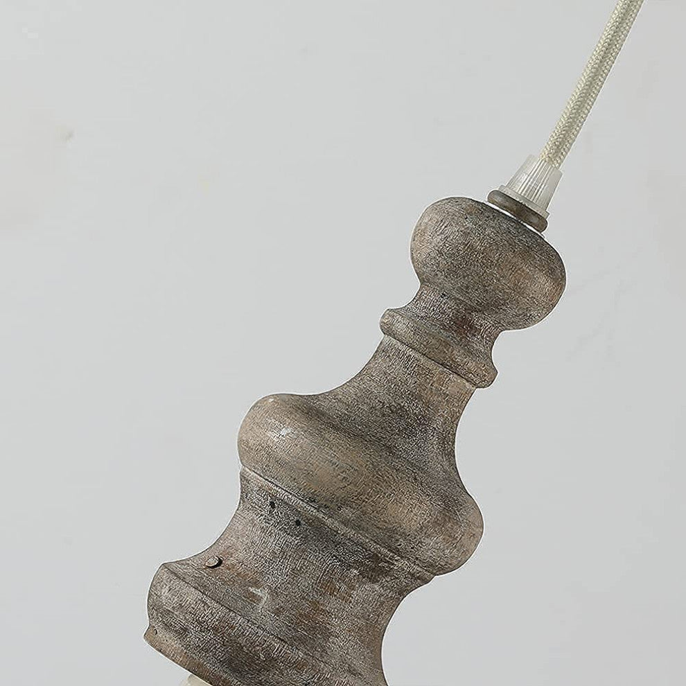 Wooden Plug in Pendant Light Rust Mini Hanging Lighting Fixture
