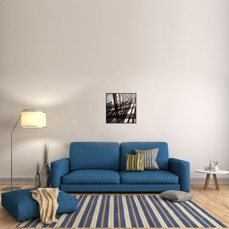 "Red Lines" Framed Canvas Giclee by Gilbert Claes, 23x23"