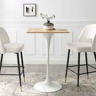 Lippa 28" Square Bar Table White Natural -5202