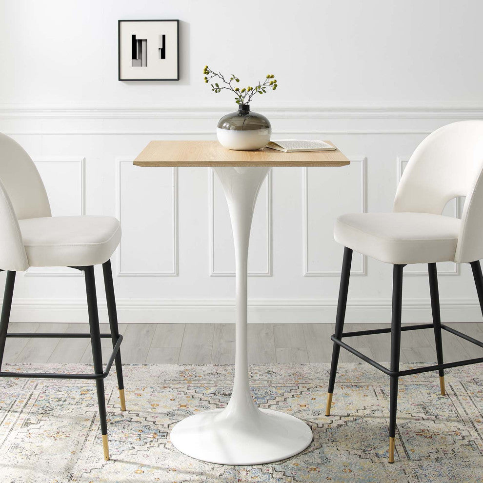 Lippa 28" Square Bar Table White Natural -5202