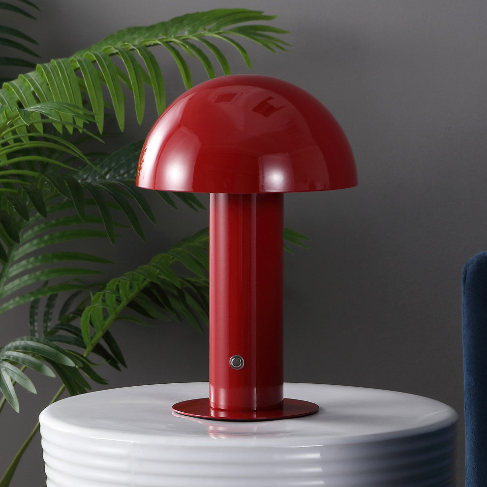 Bohemian Rechargeable/Cordless Iron Dimmable Integrated LED Mushroom Table Lamp