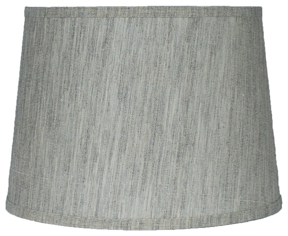 French Drum Lamp Shade, Textured Flax Linen, 12x14x10", Brown