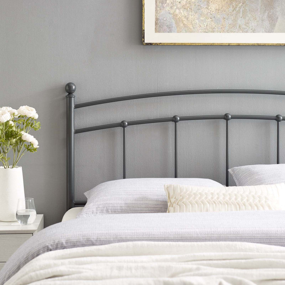 Abigail Twin Metal Headboard-Gray
